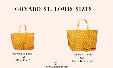 goyard st louis pm price 2023|goyard tote bag size comparison.